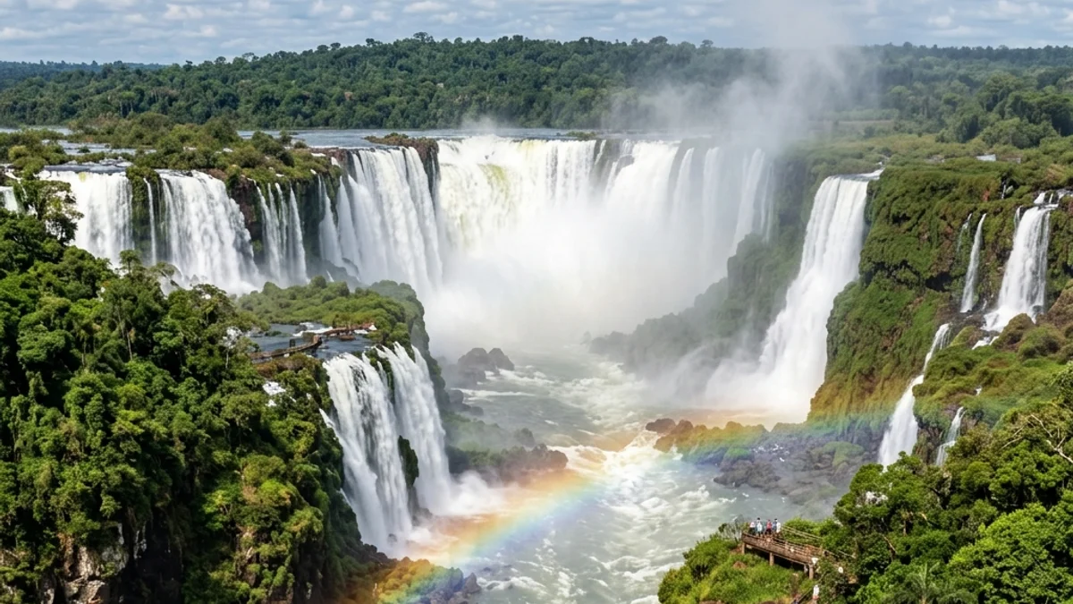 As majestosas Cataratas do Iguaçu, uma das 7 maravilhas do mundo, destino acessível no Brasil.