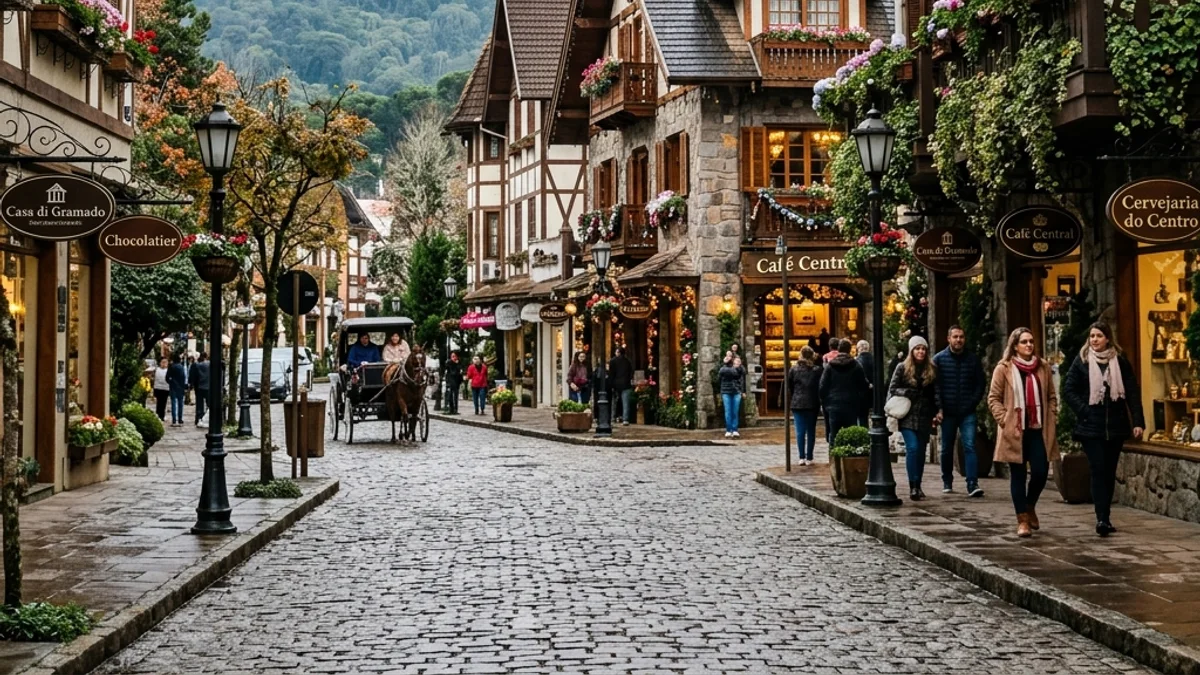 Charming street in Gramado, Rio Grande do Sul
