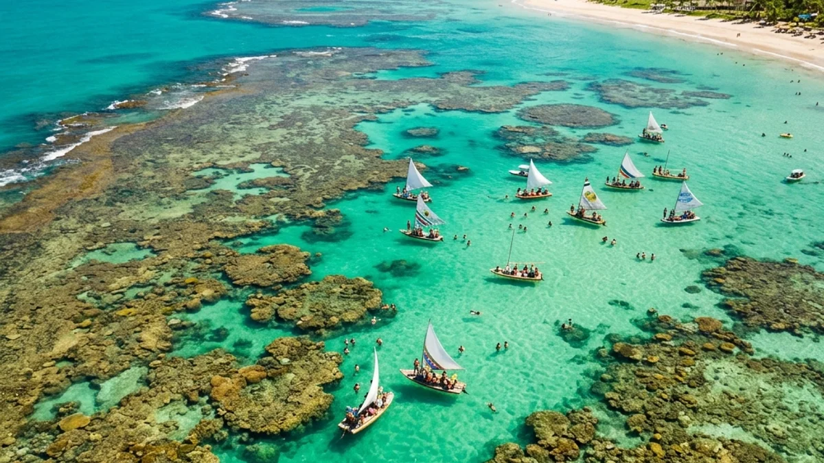 Piscinas naturais de Maragogi com água esmeralda